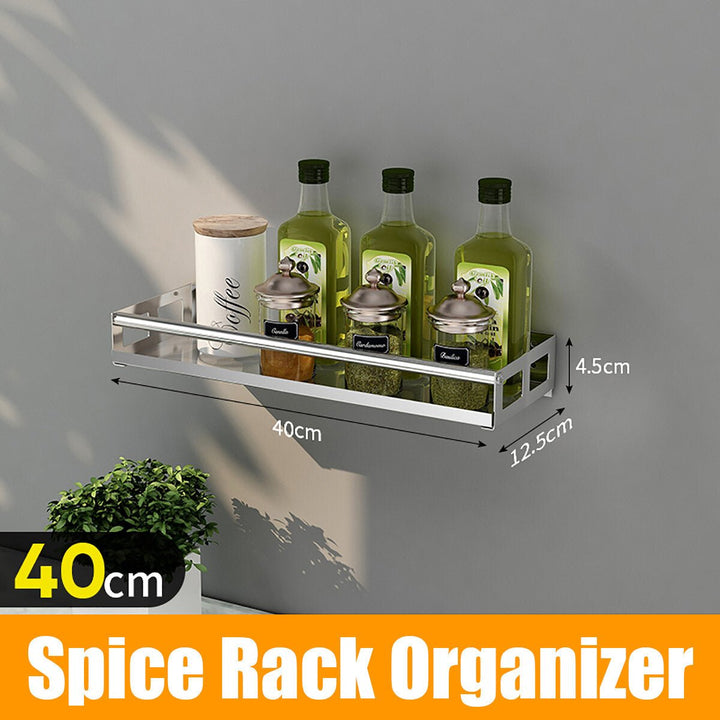 Punch-free Modern Nordic Style Kitchen Organizer Wall Mount Bracket Storage Rack Spice Jar Rack Bathroom Rack Image 8