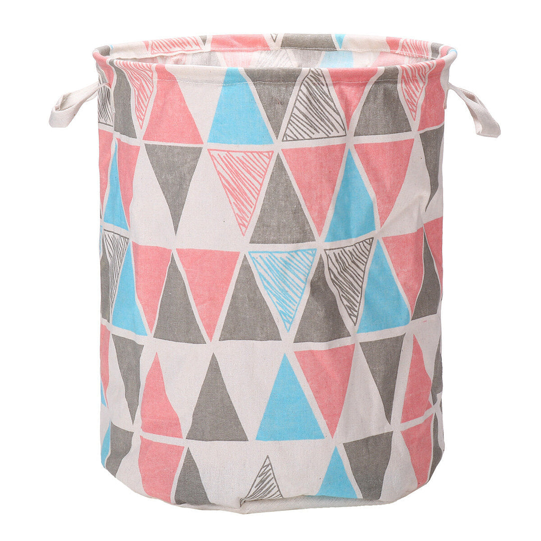 Round Foldable Laundry Storage Bucket Toys Sundries Waterproof Hamper Image 1