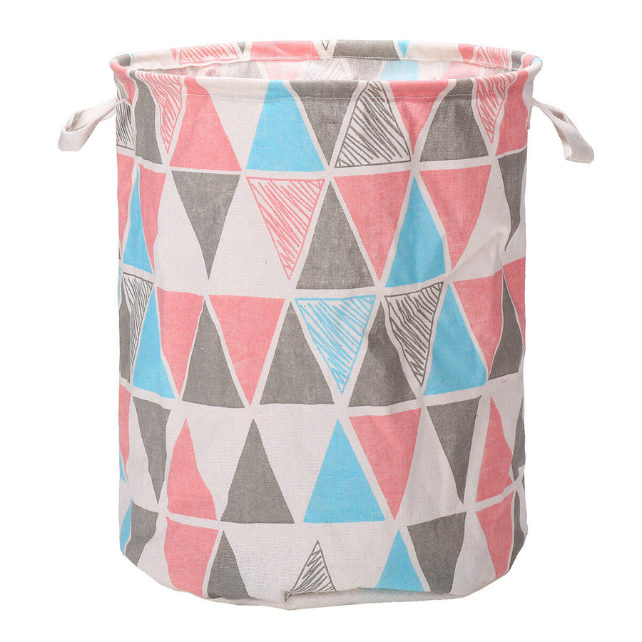 Round Foldable Laundry Storage Bucket Toys Sundries Waterproof Hamper Image 1