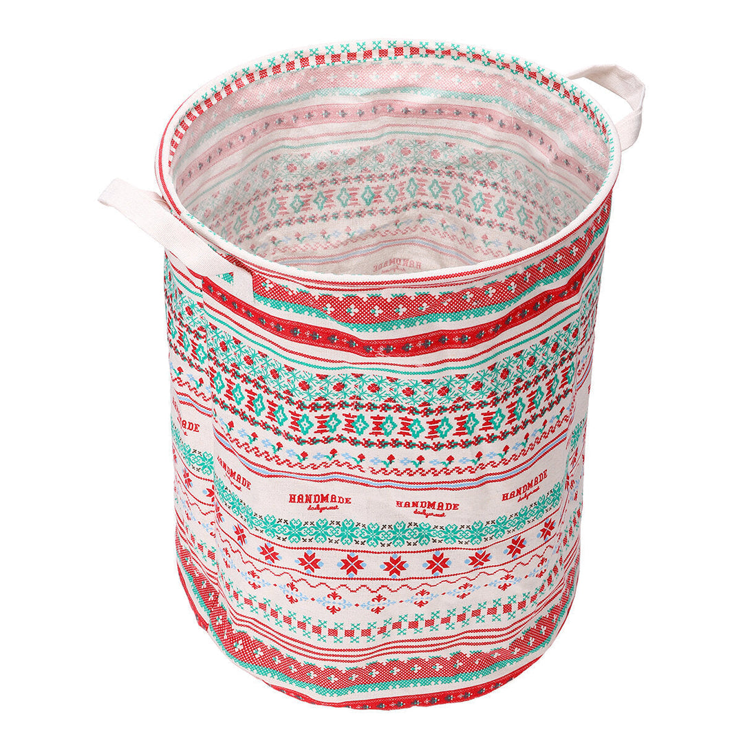 Round Foldable Laundry Storage Bucket Toys Sundries Waterproof Hamper Image 5