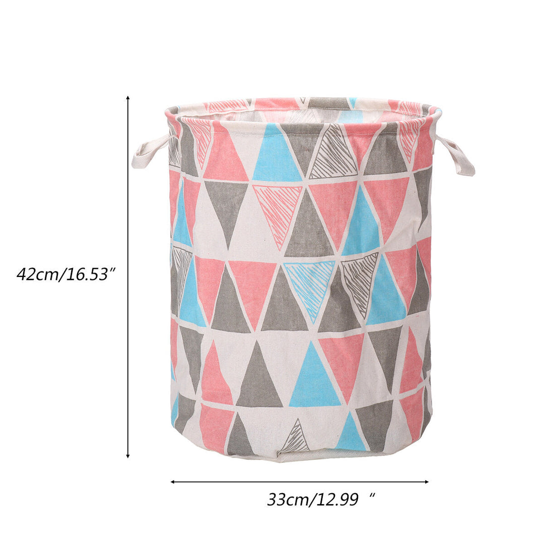 Round Foldable Laundry Storage Bucket Toys Sundries Waterproof Hamper Image 7