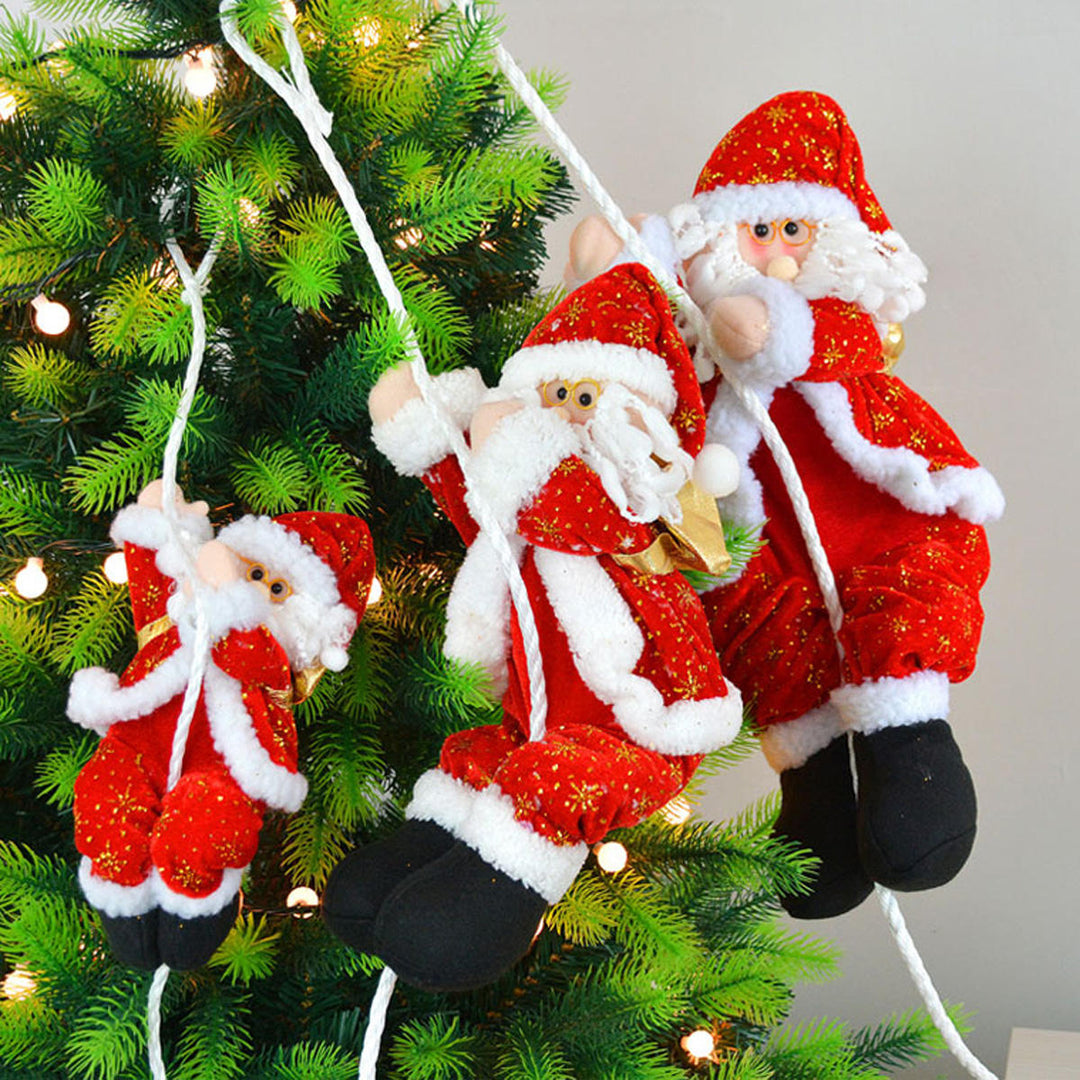 Santa Climbing On Rope Indoor Outdoor Christmas Tree Garden Decorations Image 5