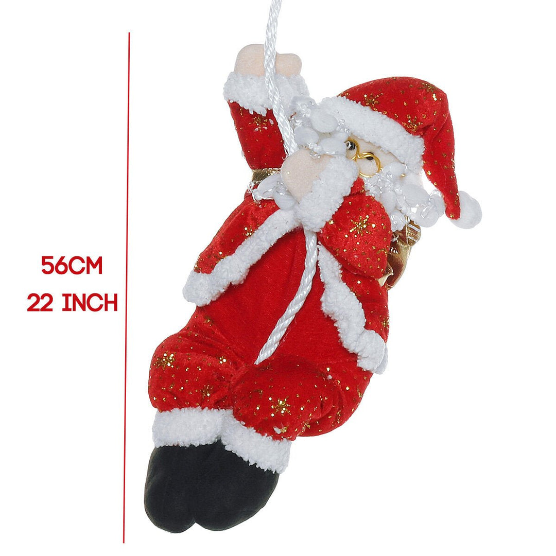 Santa Climbing On Rope Indoor Outdoor Christmas Tree Garden Decorations Image 1