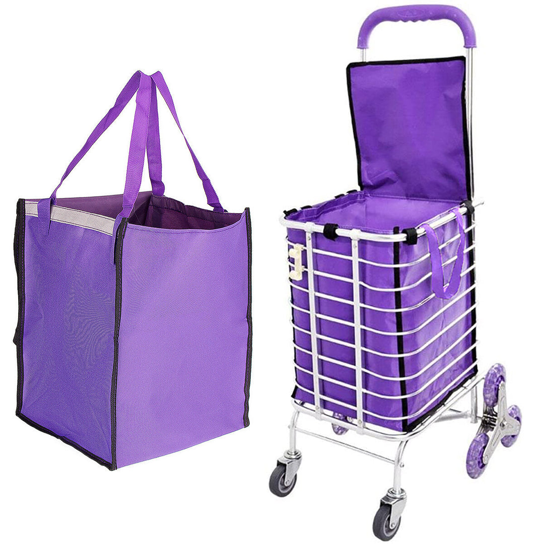 Shopping Cart Fabric Bag Portable Folding Oxford Trolley Rolling Bag Luggage DTTT Image 1