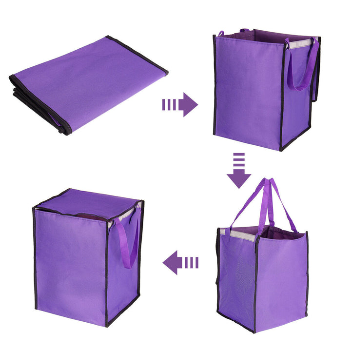 Shopping Cart Fabric Bag Portable Folding Oxford Trolley Rolling Bag Luggage DTTT Image 3