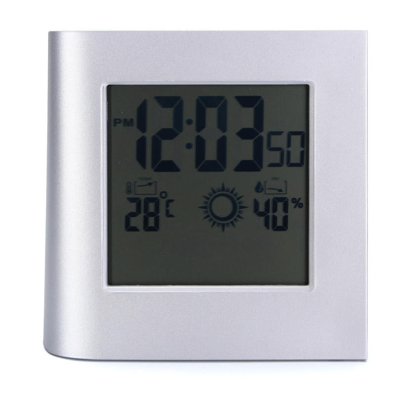 Solar Battery Wireless Weather Station Clock Temperature Sensor Meter Humidity Thermometer Image 1