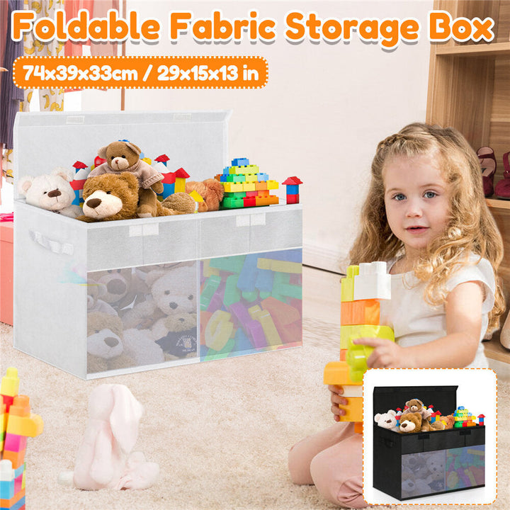 Three-ply Non-Woven Fabric Visualization Toy Box Lightweight Foldable Odorless Storage Box Image 4