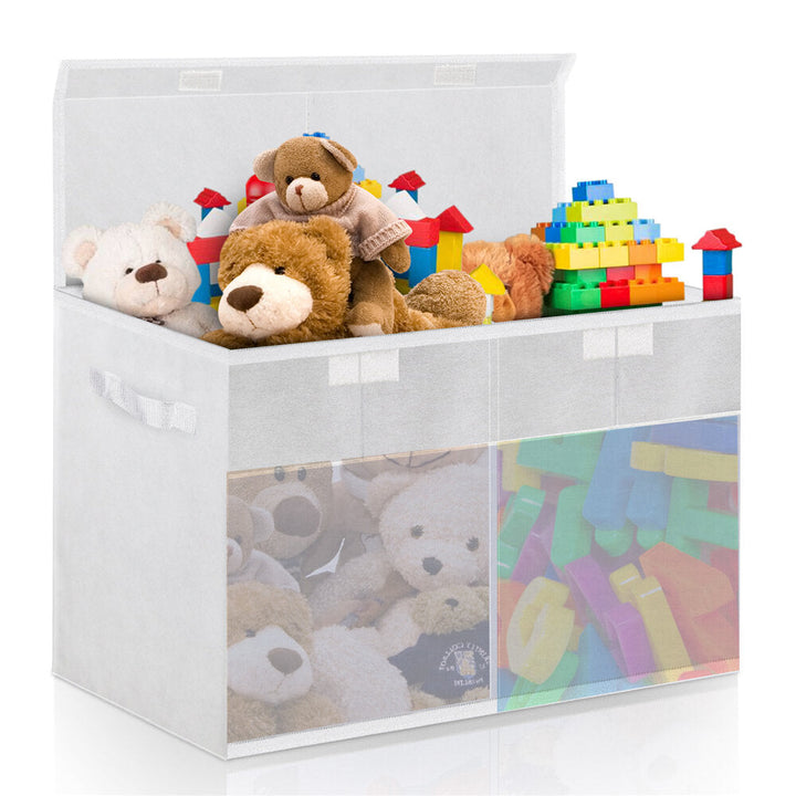 Three-ply Non-Woven Fabric Visualization Toy Box Lightweight Foldable Odorless Storage Box Image 7