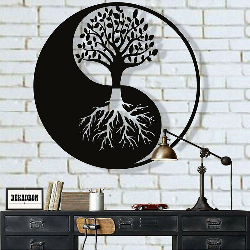 Tree Of Life Hanging Wall Metal Art Round Hanging Sculpture Image 3