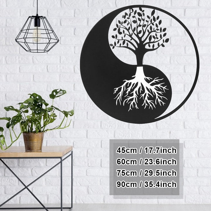 Tree Of Life Hanging Wall Metal Art Round Hanging Sculpture Image 4