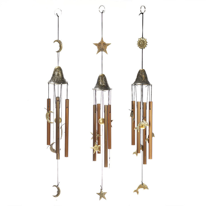 Wind Chimes Bell Pipe Feng Shui Organ House Decorations Star Moon Dolphin Image 1