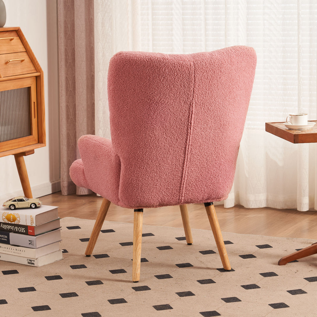Plush Teddy Velvet Chair with High Back and Soft Padded Cozy Armchair for Living Room Bedroom Studyroom Image 7