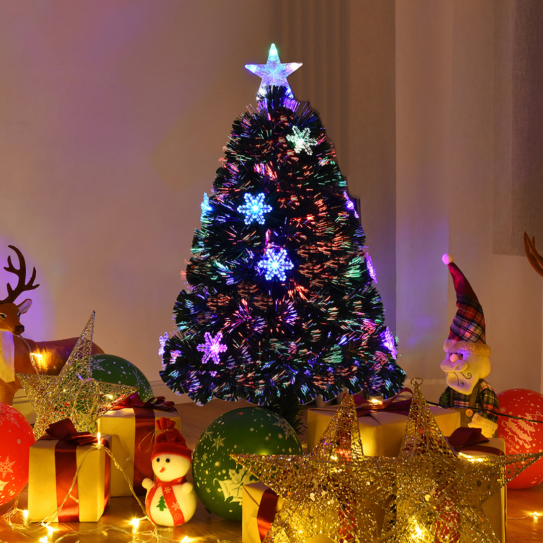 3FT Pre-Lit Fiber Optic Christmas Tree Multicolor Lights Image 3