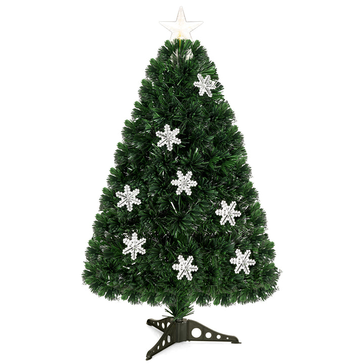 3FT Pre-Lit Fiber Optic Artificial Christmas Tree with Multicolor Led Lights Image 1