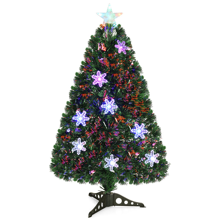 3FT Pre-Lit Fiber Optic Artificial Christmas Tree with Multicolor Led Lights Image 2