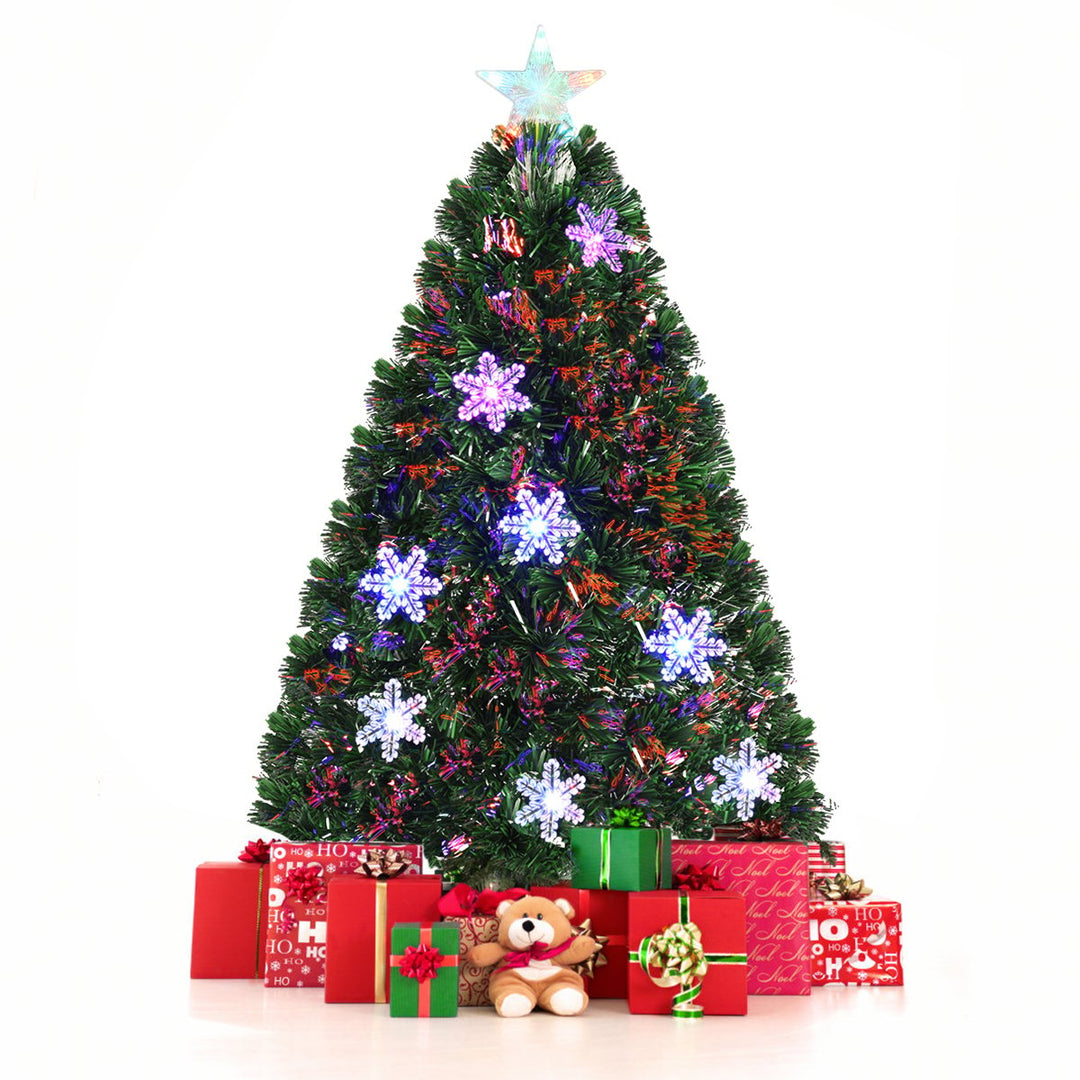 3FT Pre-Lit Fiber Optic Artificial Christmas Tree with Multicolor Led Lights Image 8