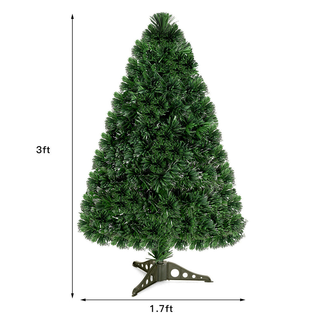 Pre-Lit Fiber Optic Artificial PVC Christmas Tree Tabletop 3Ft Image 3