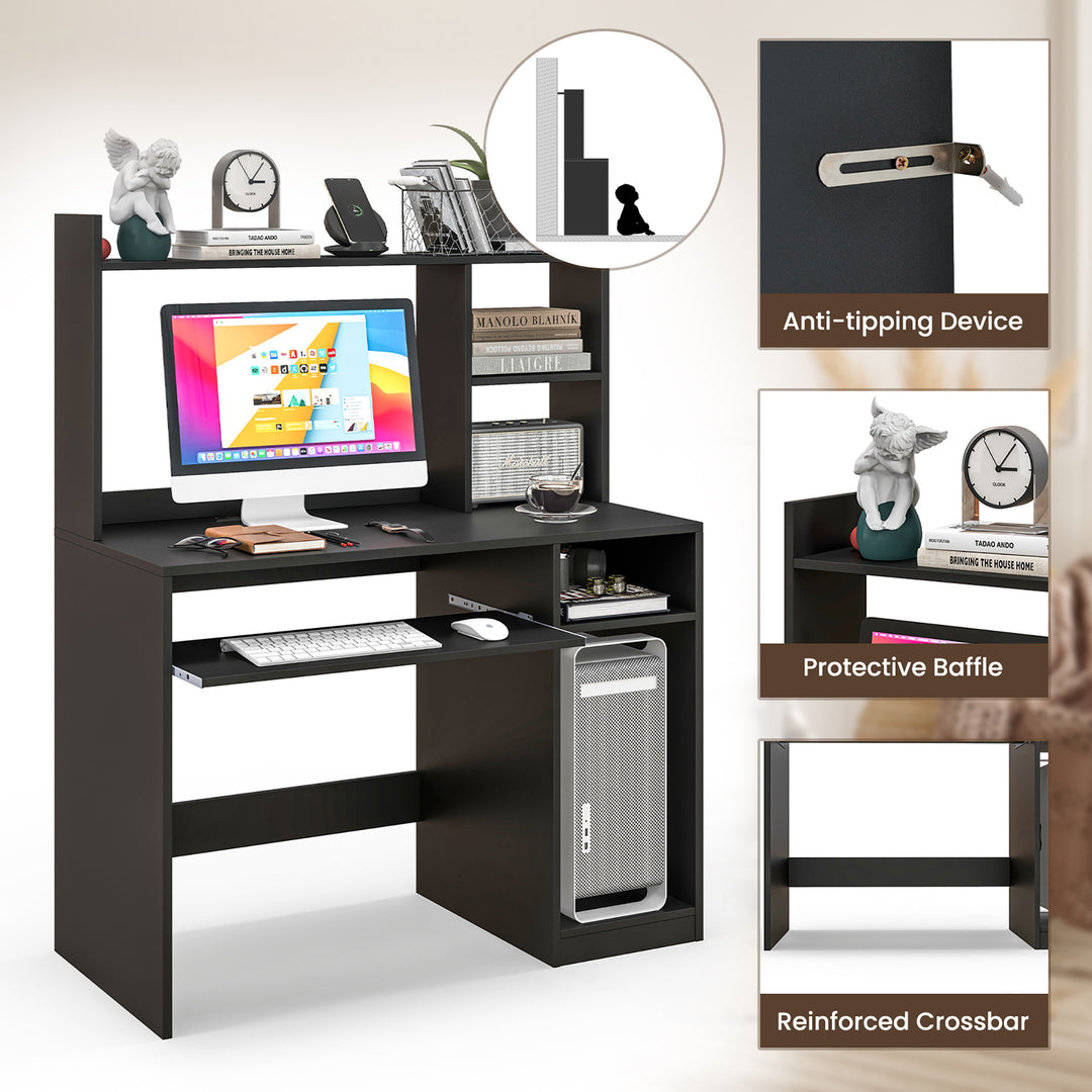 Computer Desk w/ Charging Station 43.5 Gaming Table Workstation w/ Keyboard Tray Image 8