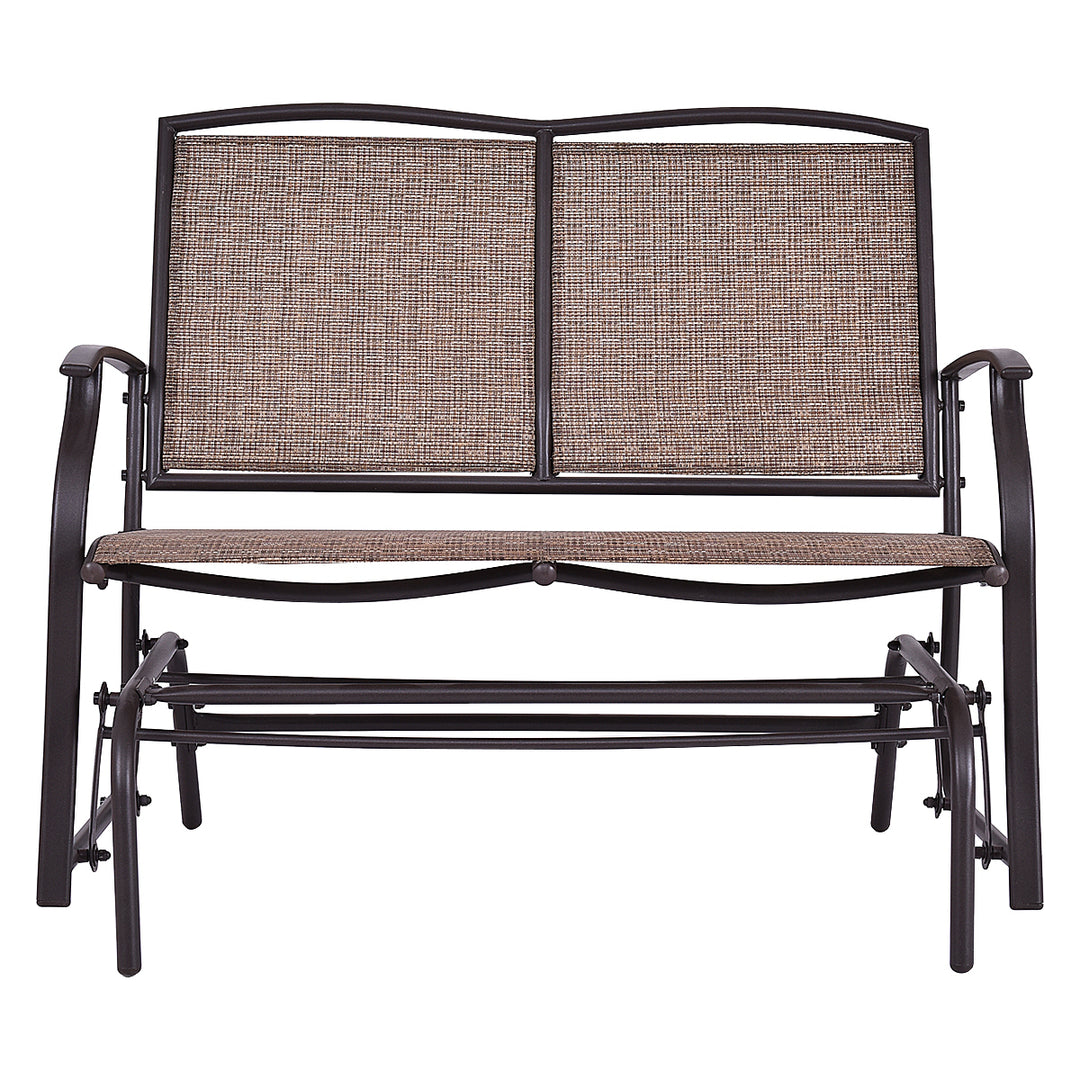 Patio Glider Rocking Bench Double 2 Person Chair Loveseat Armchair Backyard Image 2