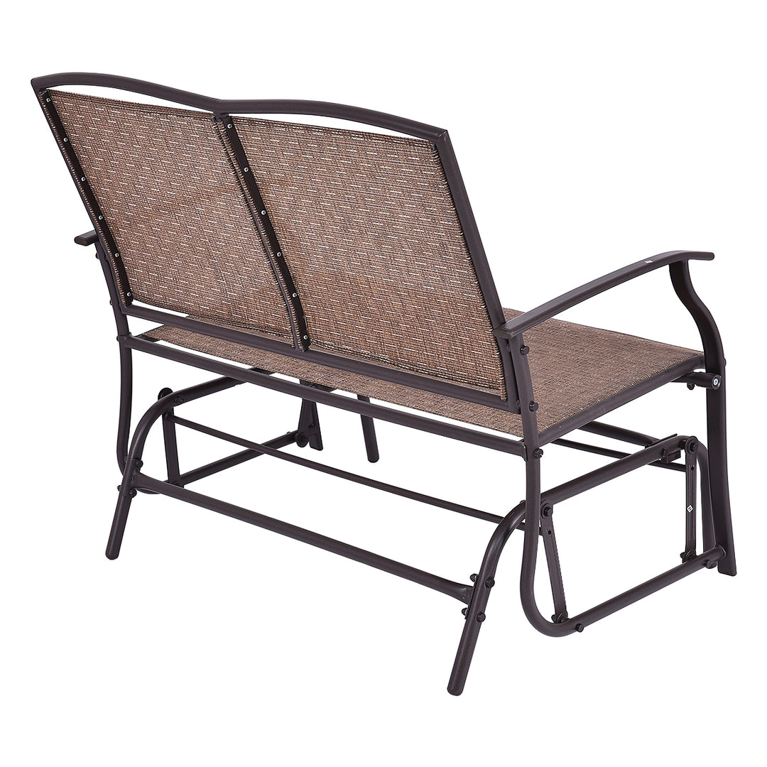 Patio Glider Rocking Bench Double 2 Person Chair Loveseat Armchair Backyard Image 4