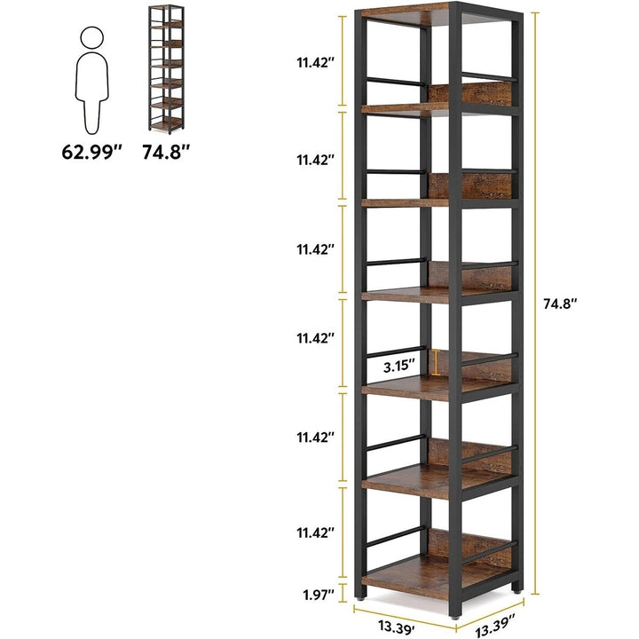 Tribesigns 6-Tier Corner Shelf, 75 Inch Tall Narrow Bookshelf Storage Rack, Etagere Shelves Display Stand for Small Image 4