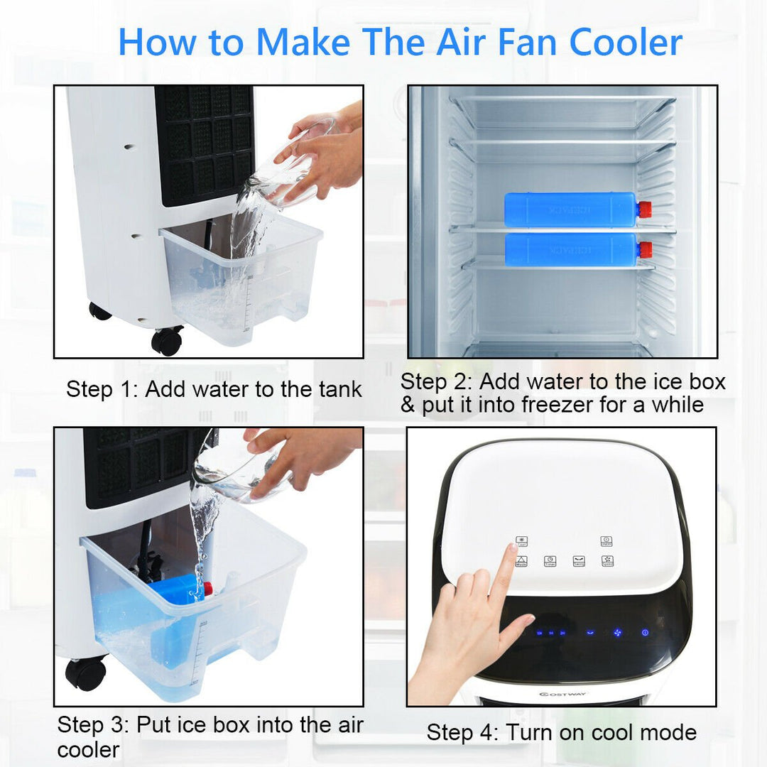 Evaporative Portable Air Cooler Fan and Humidifier with Filter Remote Control Image 3