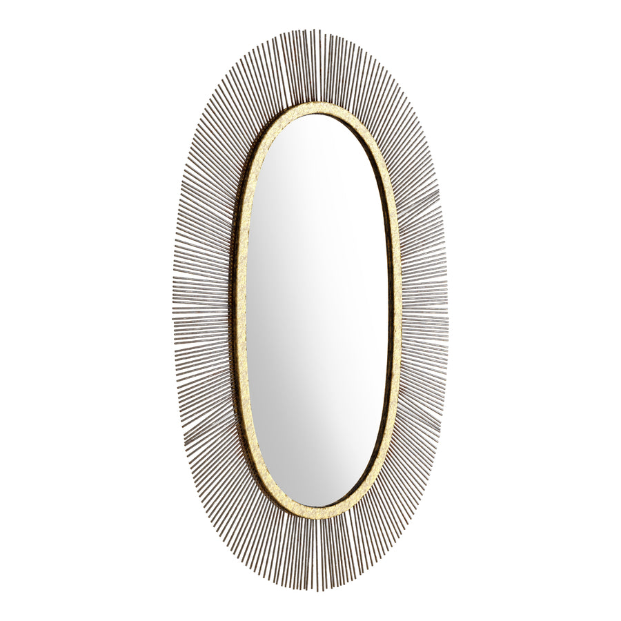 Juju Oval Mirror Black and Gold Image 1