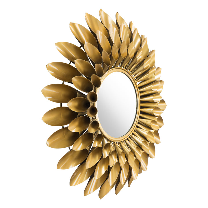 Sunflower Round Mirror Gold Accent Wall Art 30 Inch Flower Design Image 1