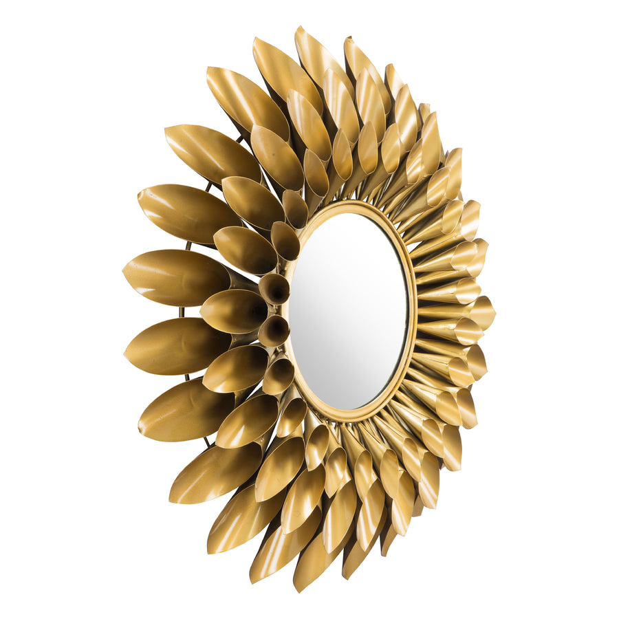Sunflower Round Mirror Gold Image 1