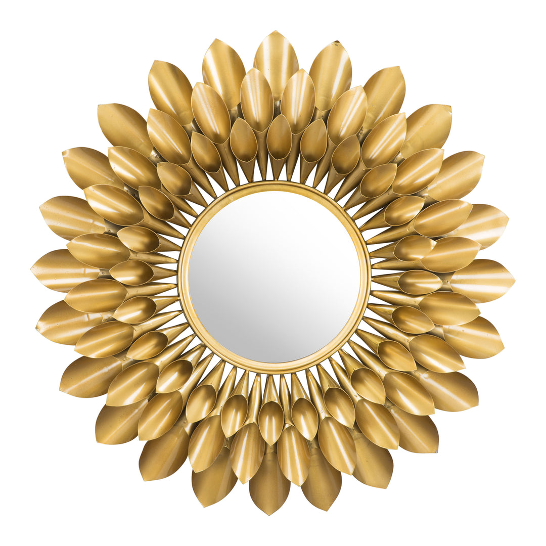 Sunflower Round Mirror Gold Accent Wall Art 30 Inch Flower Design Image 2