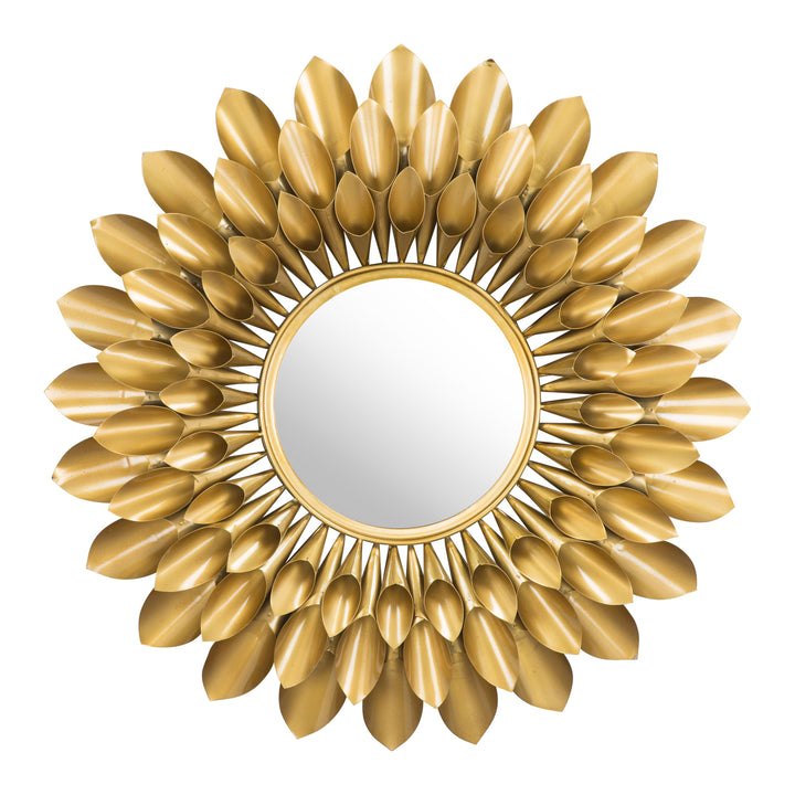 Sunflower Round Mirror Gold Image 2