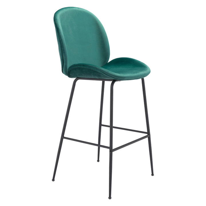 Miles Barstool Matte Black Steel Frame Velvet Seat Home Kitchen Bar Seating Image 1