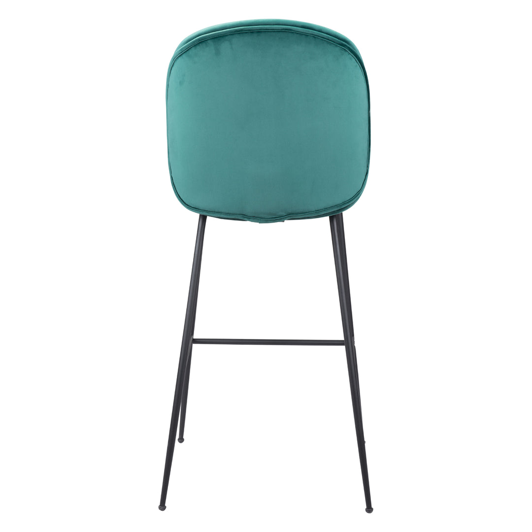 Miles Barstool Matte Black Steel Frame Velvet Seat Home Kitchen Bar Seating Image 4