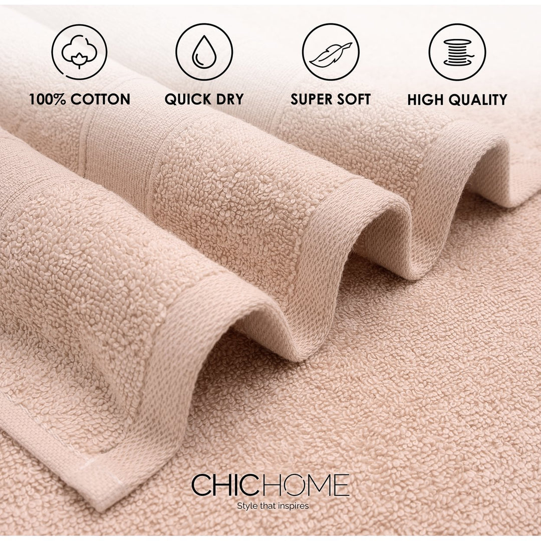 Chic Home Luxurious 4-Piece 100% Pure Turkish Cotton Bath Towels 30" x 54" Dobby Border Design Image 3