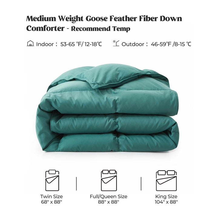 Puredown All Seasons Goose Down Feather Comforter Peach Skin Twin Full King Image 4