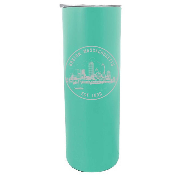 Boston Massachusetts Souvenir 20 oz Engraved Insulated Skinny Tumbler Image 1