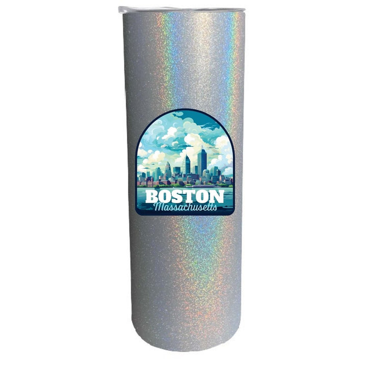 Boston Massachusetts A Souvenir 20 oz Insulated Skinny Tumbler Glitter Image 1