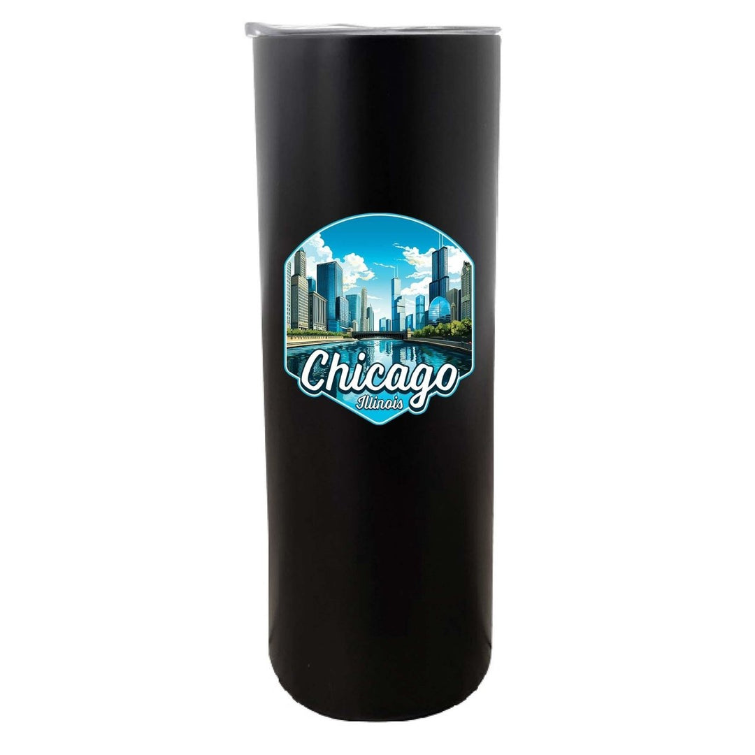 Chicago Illinois A Souvenir 20 oz Insulated Skinny Tumbler Image 1