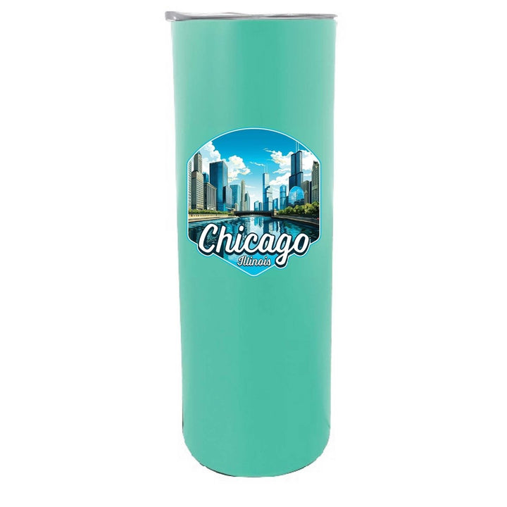 Chicago Illinois A Souvenir 20 oz Insulated Skinny Tumbler Image 1