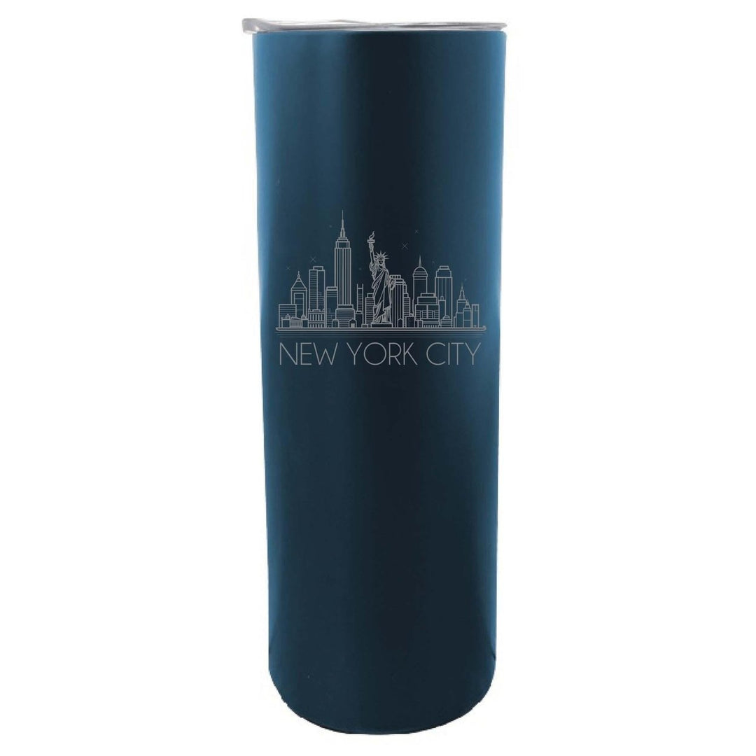 York City Souvenir 20 oz Engraved Insulated Skinny Tumbler Glitter Image 5