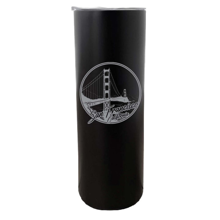 San Francisco California Souvenir 20 oz Engraved Insulated Skinny Tumbler Image 1