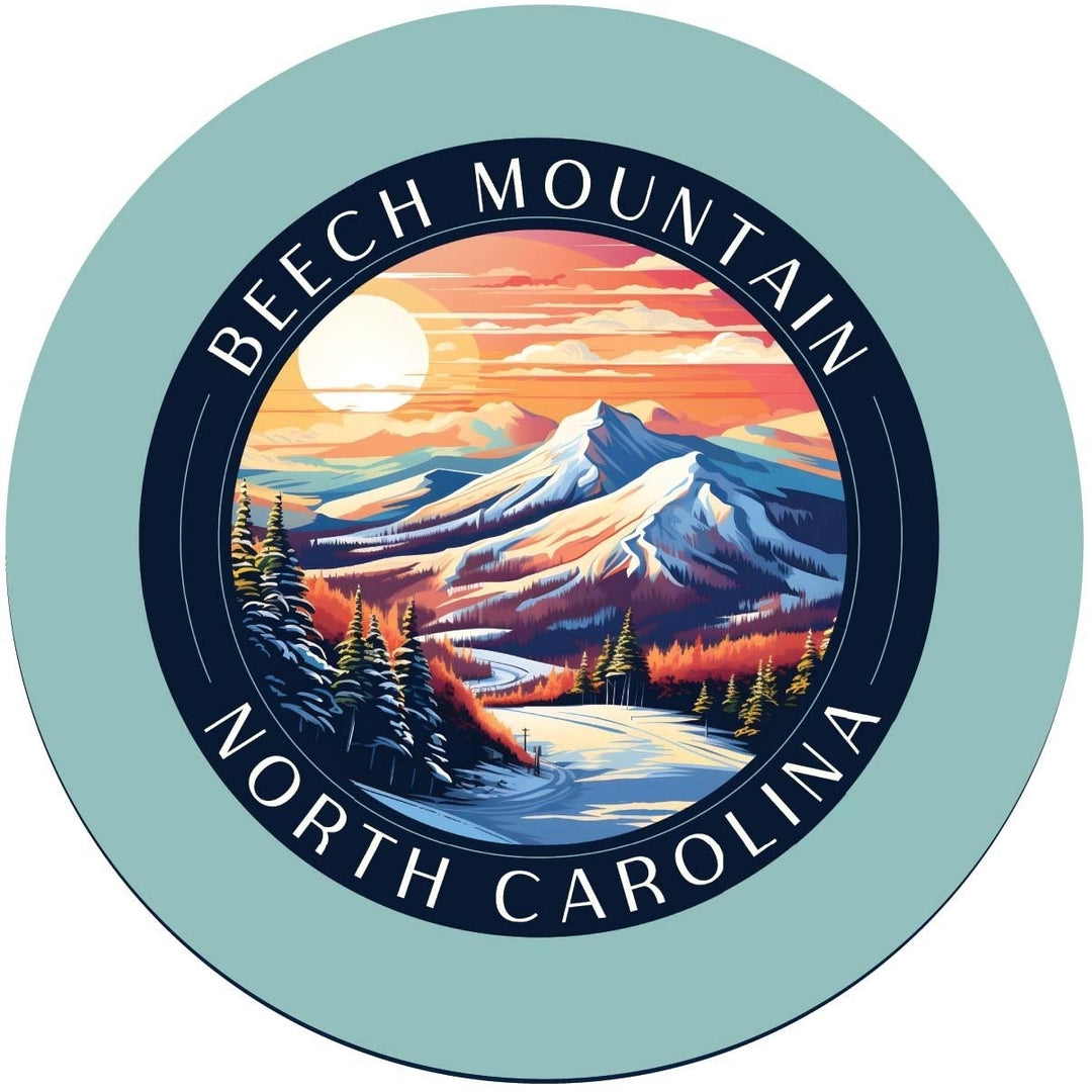 Beech Mountain North Carolina B Souvenir Memories Round Durable Vinyl Decal Sticker Image 1