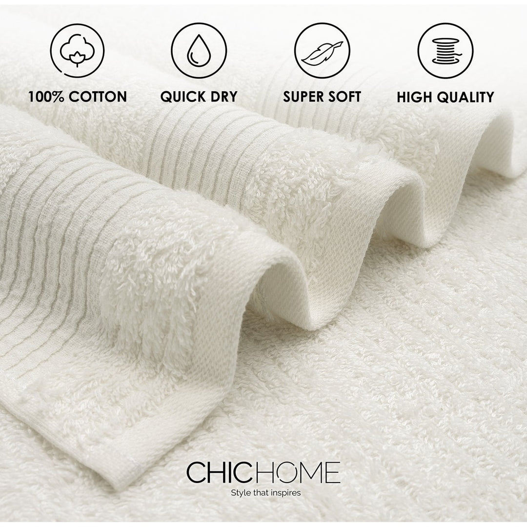 Chic Home Luxurious 3-Piece 100% Pure Turkish Cotton Bath Towels 30" x 60" Jacquard Weave Design Image 3