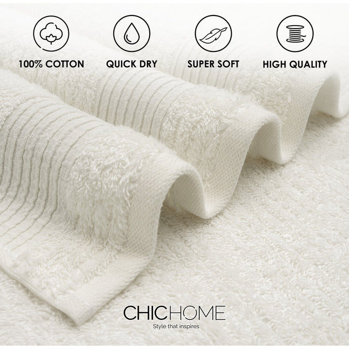 Chic Home Luxurious 3-Piece 100% Pure Turkish Cotton Bath Towels 30" x 60" Jacquard Weave Design Image 3