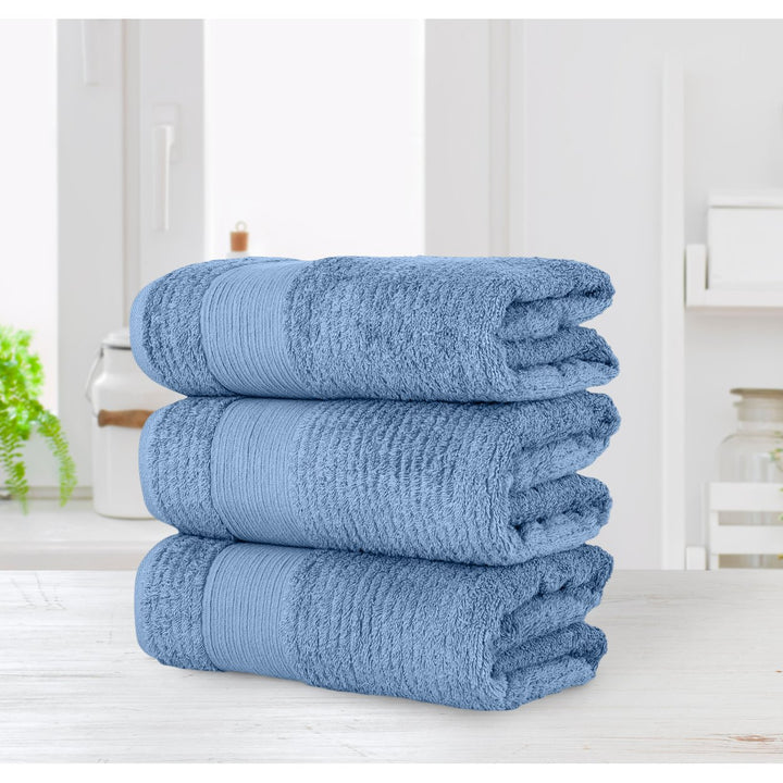 Chic Home Luxurious 3-Piece 100% Pure Turkish Cotton Bath Towels 30" x 60" Jacquard Weave Design Image 7