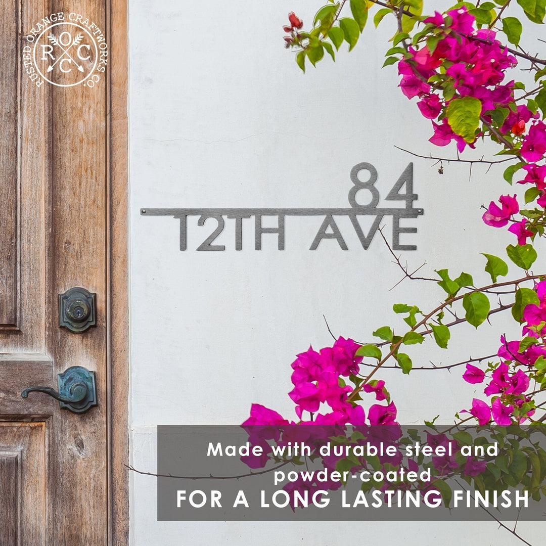 Magnolia Address Plaque - 3 Sizes - Modern Outside House Numbers for Address Image 2