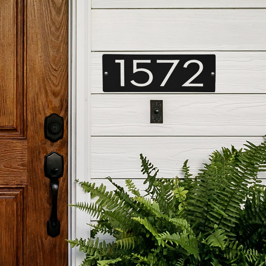 Cider House Rectangular Address Plaque - Metal Horizontal House Numbers Image 1