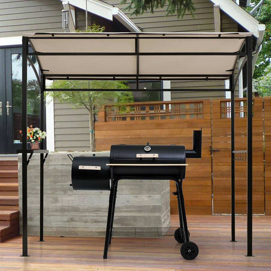 Costway 7x4.5 Grill Gazebo Outdoor Patio Garden BBQ Canopy Shelter Storage Hook Image 1