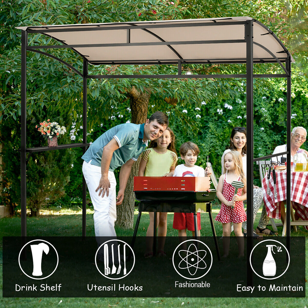 Costway 7x4.5 Grill Gazebo Outdoor Patio Garden BBQ Canopy Shelter Storage Hook Image 2