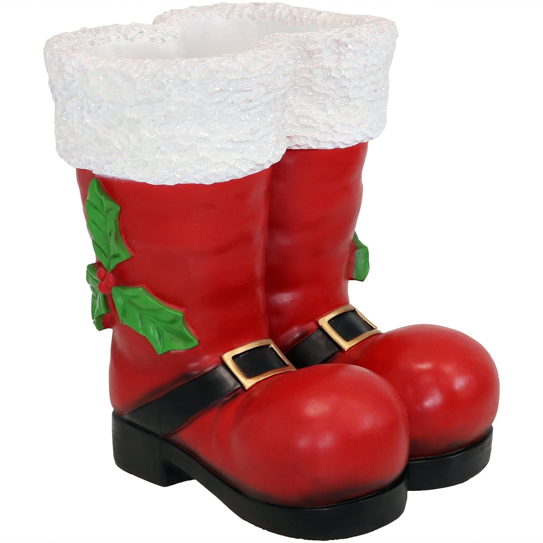 Sunnydaze Santa Boots Indoor and Outdoor Christmas Statue - 13 in Image 1